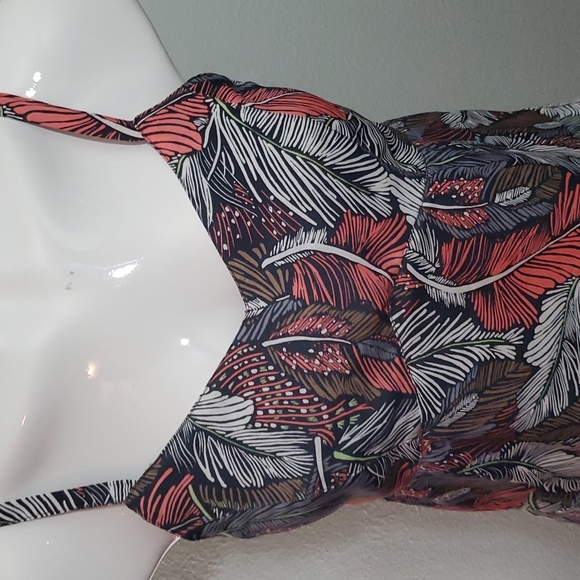 GAP Women's Fancy Crop Top-Fall Color Feathers-Ruffles-Adjust Straps-NWOT-Sz S - Picture 3 of 17